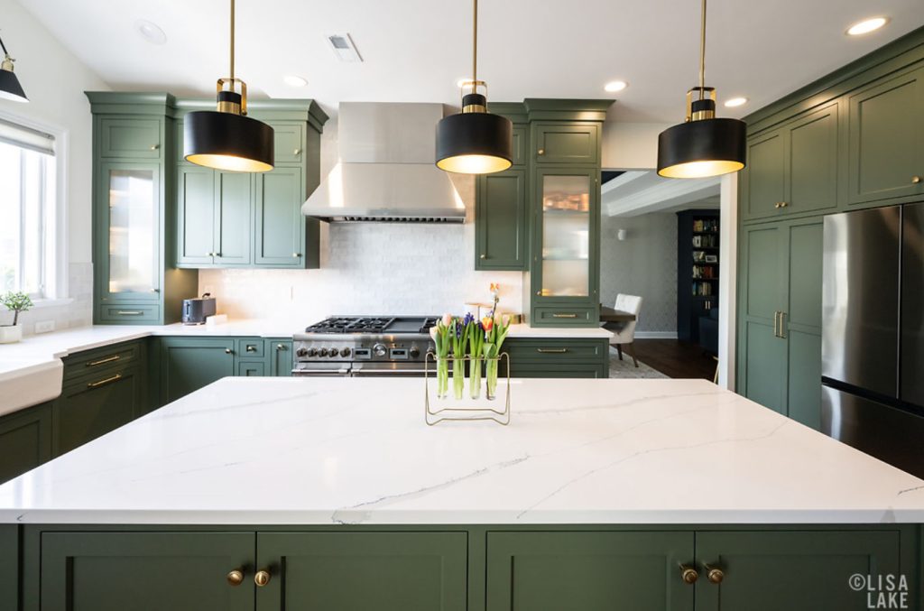 Green Kitchen Cabinets countertop
