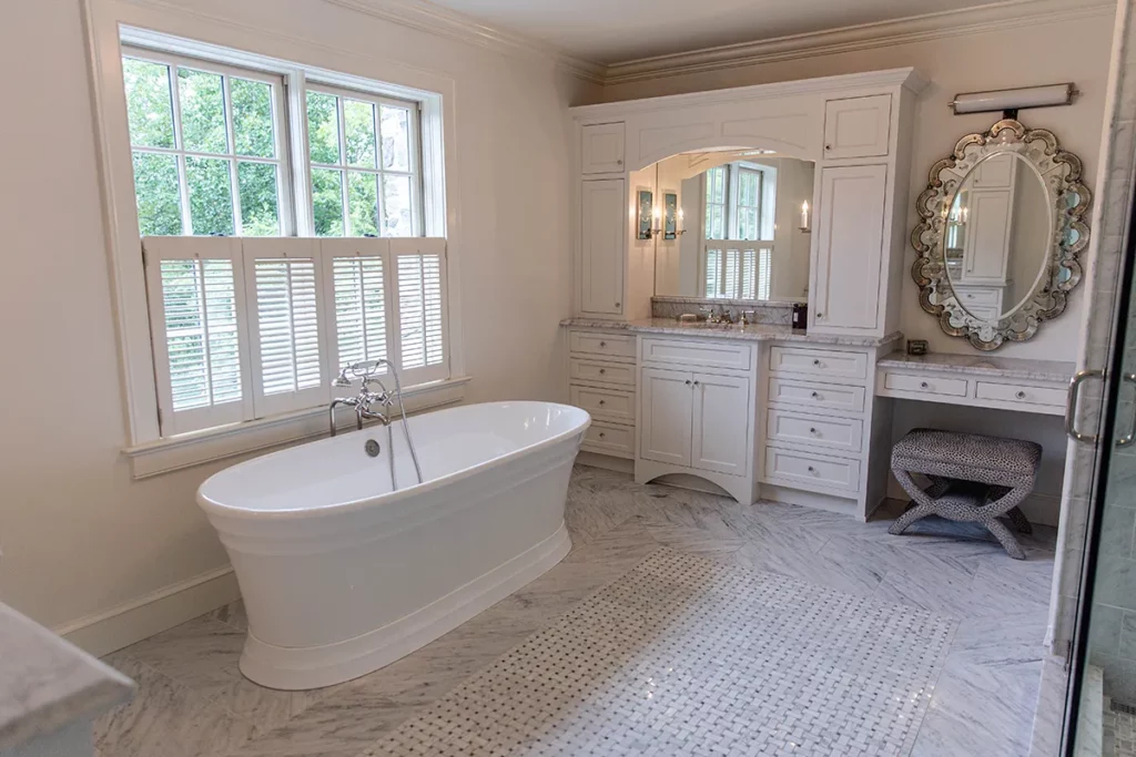 Free standing soaking tub custom bathroom