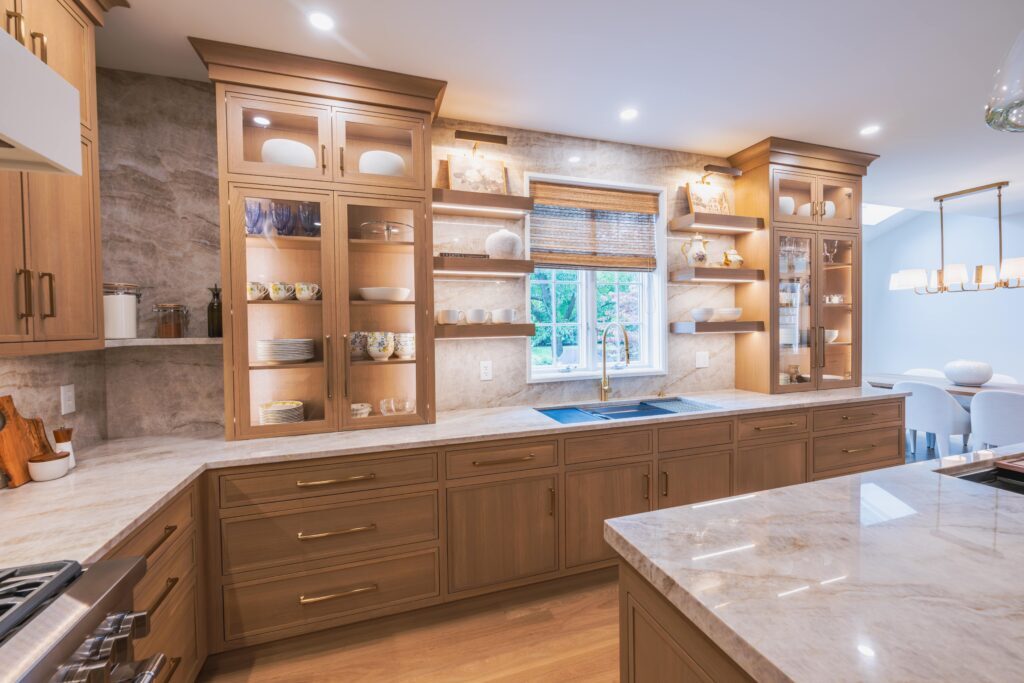Kitchen with floating shelves