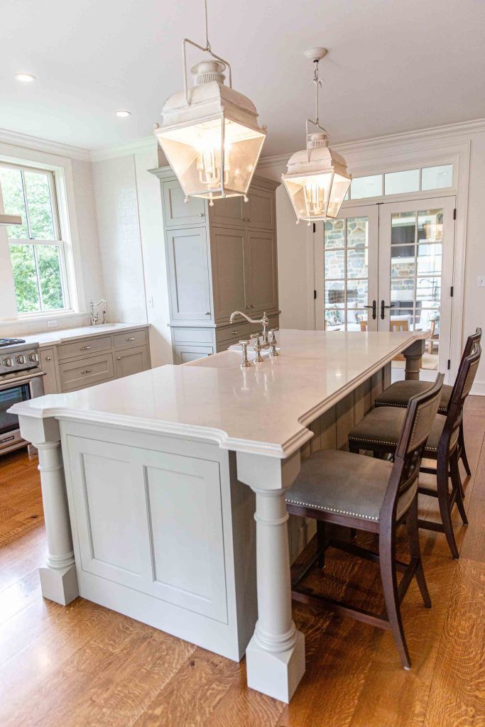 A kitchen with a large island