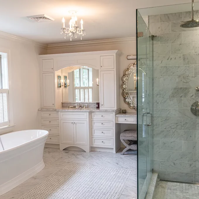 Elegant Bathroom Remodel with Marble Tile