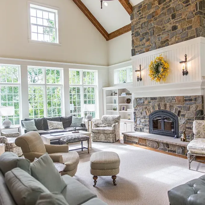 Living Room Cabinetry Cozy Family Home