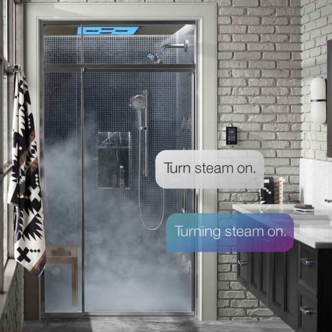 Smart shower with steam.