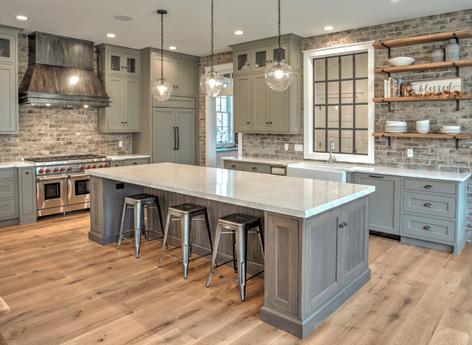 kitchen remodel farmhouse kitchen with green kictchen cabinets