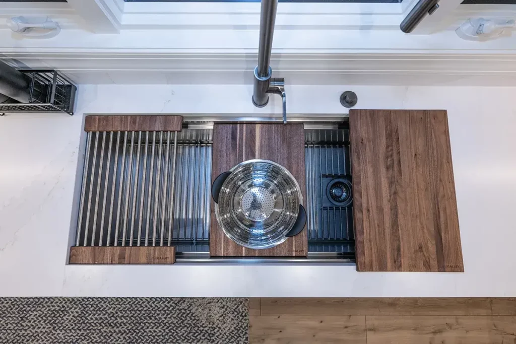 Custom kitchen in Easton Pennsylvania that has incorporated a Galley Sink into the design