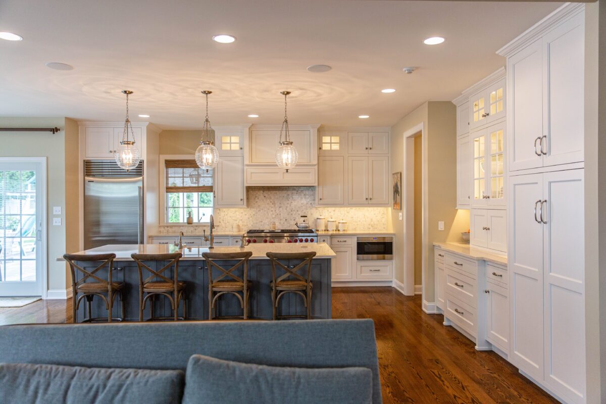 View of kitchen from living room