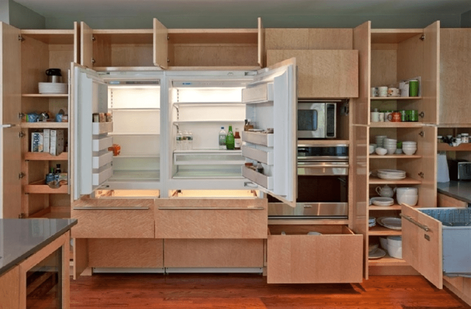 kitchen design showing a refrigerator