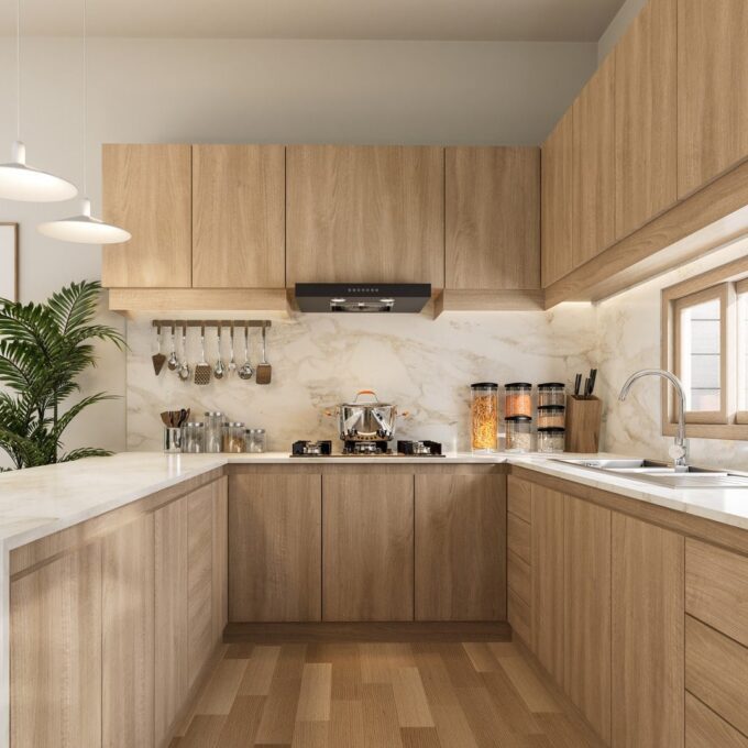 u shaped kitchen