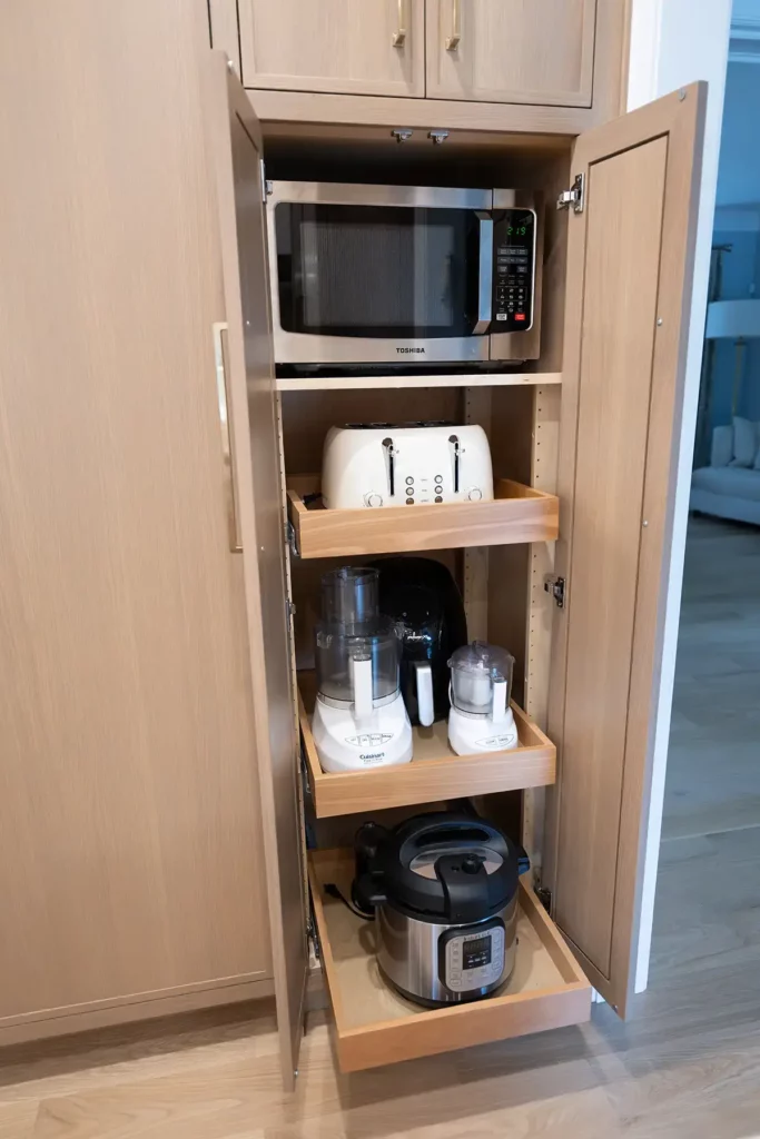 pantry with pull out shelving